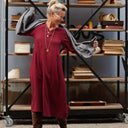 Robe Edmée — Double gaze de coton lie-de-vin - Quintessence