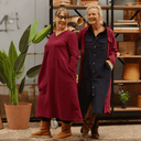 Robe Edmée — Double gaze de coton lie-de-vin - Quintessence