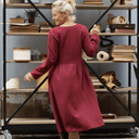 Robe Edmée — Double gaze de coton lie-de-vin - Quintessence