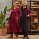 Robe Edmée — Double gaze de coton lie-de-vin - Quintessence