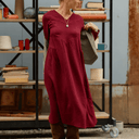 Robe Edmée — Double gaze de coton lie-de-vin - Quintessence