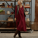 Robe Edmée — Double gaze de coton lie-de-vin - Quintessence