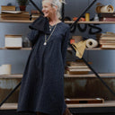 Robe Edmée — Double gaze de coton plumetis or - Quintessence