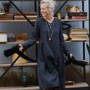 Robe Edmée — Double gaze de coton plumetis or - Quintessence