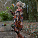 Robe Edonie coupe midi - Satin de coton Pavot Ocre - Quintessence