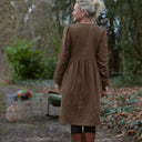 Robe Edonie coupe midi - Sergé de coton moka - Quintessence