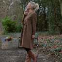 Robe Edonie coupe midi - Sergé de coton moka - Quintessence