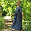 Robe Édonie — Lin bleu jean - Quintessence