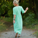 Robe Édonie — Lin vert chiné peps - Quintessence