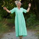 Robe Édonie — Lin vert chiné peps - Quintessence