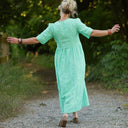 Robe Édonie — Lin vert chiné peps - Quintessence
