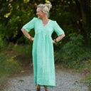 Robe Édonie — Lin vert chiné peps - Quintessence