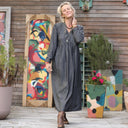 Robe Edonie manches longues - jean noir - Quintessence