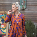 Robe Edonie manches longues - satin de coton Prunelle d’Ambre - Quintessence