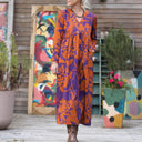 Robe Edonie manches longues - satin de coton Prunelle d’Ambre - Quintessence