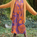 Robe Edonie manches longues - satin de coton Prunelle d’Ambre - Quintessence