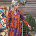 Robe Edonie manches longues - satin de coton Prunelle d’Ambre - Quintessence