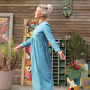 Robe Edonie manches longues - sergé de coton navy - Quintessence