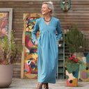 Robe Edonie manches longues - sergé de coton navy - Quintessence