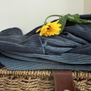 Robe Edonie manches longues - Velours côtelé bleu grisé - Quintessence