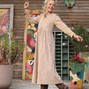 Robe Edonie manches longues - Velours côtelé sable - Quintessence