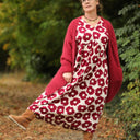 Robe Edonie manches longues - Viscose Fleur Grenade - Quintessence