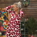 Robe Edonie manches longues - Viscose Fleur Grenade - Quintessence