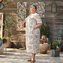 Robe Edonie - Seeresucker de coton vichy rose/kaki - Quintessence