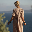 Robe Edonie - Seeresucker de coton vichy rose/kaki - Quintessence