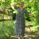 Robe Édonie — Viscose herbier bleu nuit - Quintessence