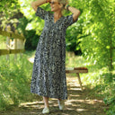 Robe Édonie — Viscose herbier bleu nuit - Quintessence