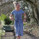 Robe Elsie - double gaze de coton bleu chiné - Quintessence