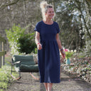 Robe Elsie - double gaze de coton bleu marine - Quintessence