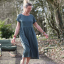 Robe Elsie - double gaze de coton vert eucalyptus - Quintessence