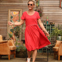 Robe Emmy en viscose rouge - Quintessence