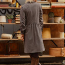 Robe Guillemette — Flanelle douce à carreaux noir et ficelle - Quintessence