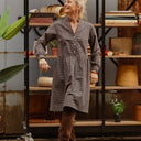 Robe Guillemette — Flanelle douce à carreaux noir et ficelle - Quintessence