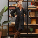 Robe Guillemette — Viscose et lin noir - Quintessence