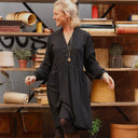 Robe Guillemette — Viscose et lin noir - Quintessence