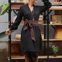 Robe Guillemette — Viscose et lin noir - Quintessence