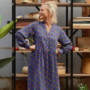 Robe Guillemette — Viscose imprimée Jardin ultraviolet - Quintessence