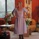 Robe Gwenaëlle - coton brodé parme - Quintessence