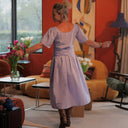 Robe Gwenaëlle - coton brodé parme - Quintessence