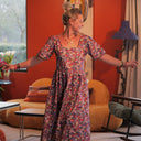 Robe Gwenaëlle - Coton Floraison améthyste - Quintessence