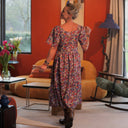 Robe Gwenaëlle - Coton Floraison améthyste - Quintessence