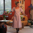 Robe Gwenaëlle - coton rayé framboise - Quintessence