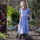 Robe Gwenaëlle - Coton vichy bleu - Quintessence