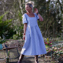 Robe Gwenaëlle - Coton vichy bleu - Quintessence