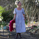 Robe Gwenaëlle - coton"Printemps bleu" - Quintessence