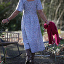 Robe Gwenaëlle - coton"Printemps bleu" - Quintessence